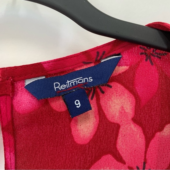 Reitmans Sundress Womens 8 Pink Floral Hawaiian Tropical Cruise Vacation Vtg Y2K - Picture 8 of 9